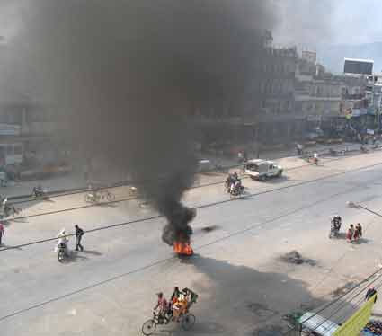 Students protest Dang Killing in Narayanghat Bazaar.