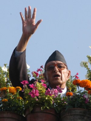 Girja prasad waves hand to demonstrators
