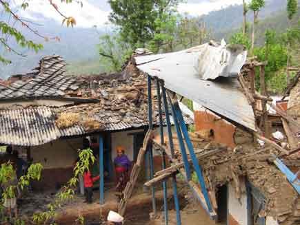 Maoists exploded a bomb Tuesday in this house of Bakhat Bahadur Thapa who was elected the Chairman of Ward No. 2 of Narayan Nagar Municipality (Jajarkot District) in Feb 8
