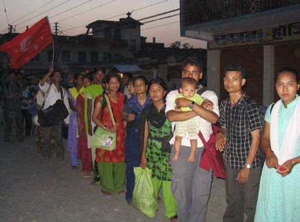 Maoist cultural team...mobile singing group