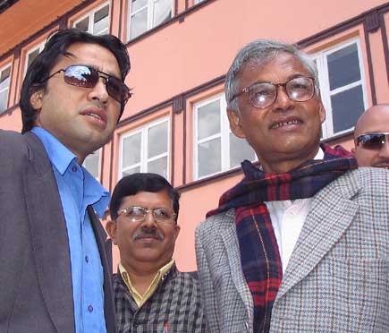 Pradeep Giri with his son