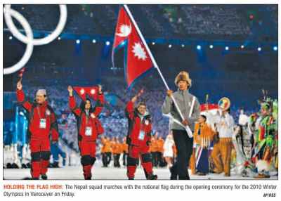 Nepali national team marches in Vancouver Winter Olympics 2010