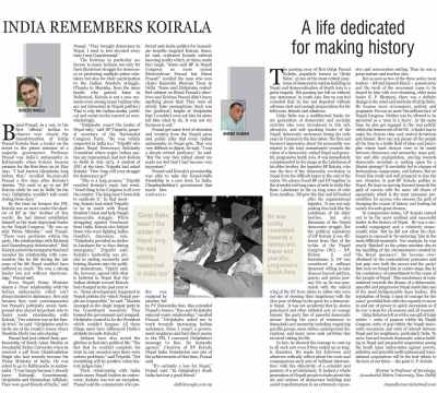 india remembers koirala kathmandu post special supplement