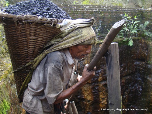Ladrampai, Meghalaya mine labourer from nepal Shaym Prasad Pokharel emerges out of the pit