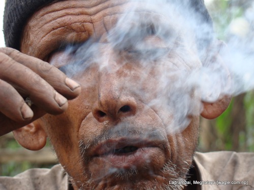 Shyam Prasad Pokharel smokes