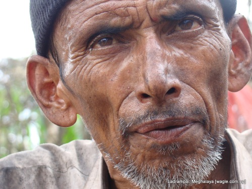 Shaym Prasad Pokharel, a coal mine labourer from Nepal during an interview near a mine in Ladrampai, Meghalaya