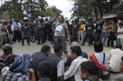 maoist baidya cadres protesting