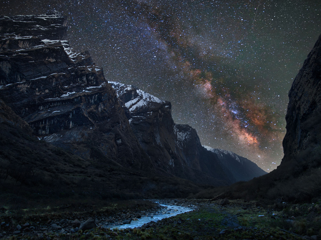 Milky Way as seen from Mardi Khola, Nepal